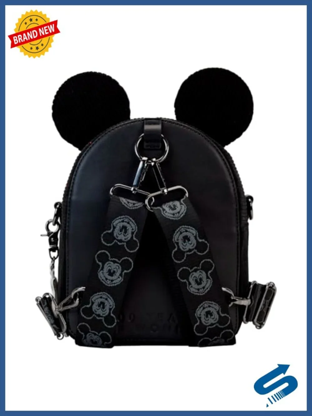 Loungefly Mickey Corduroy Convertible Crossbody Bag Faux Leather